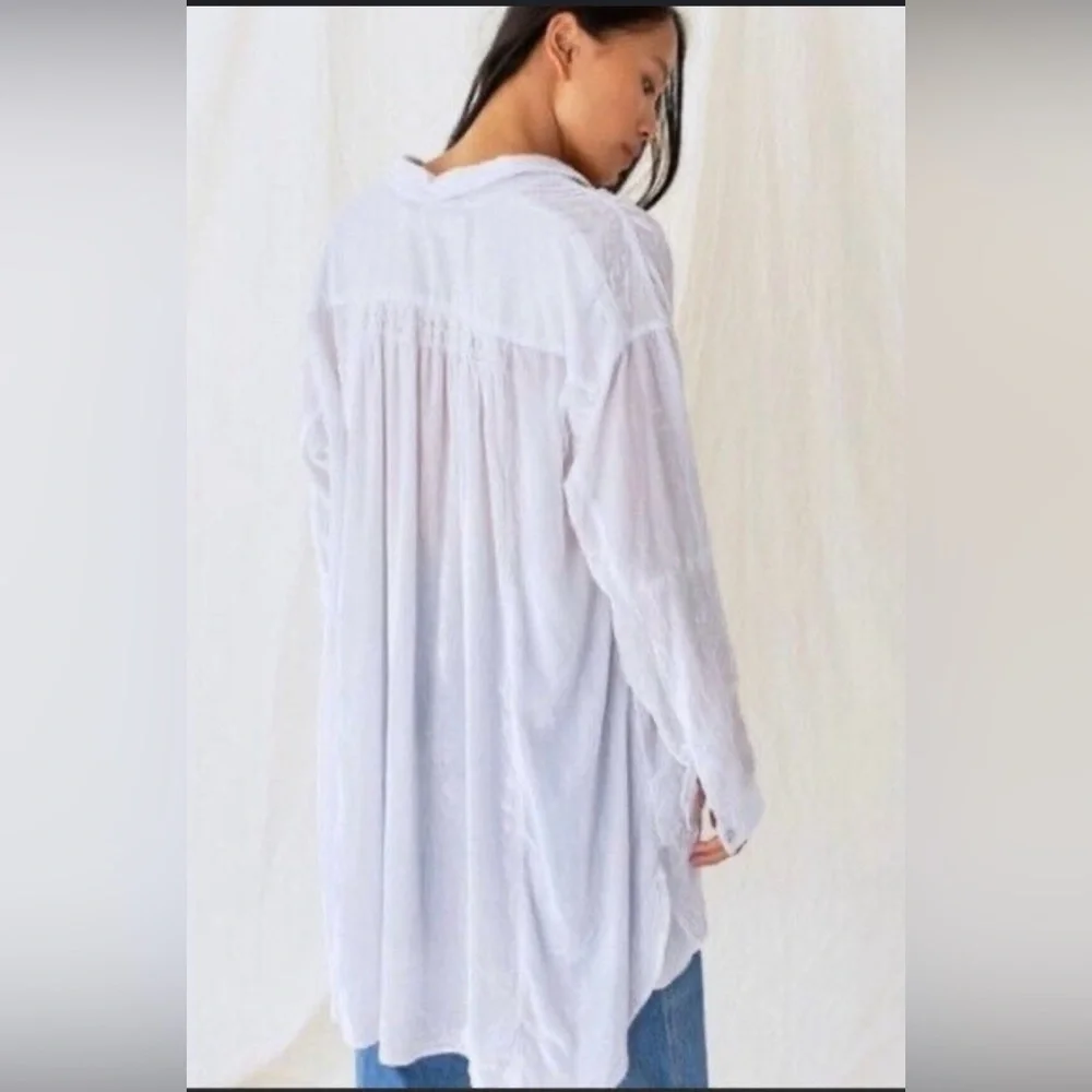 Free People We the Free Sorrento Velvet Maxi Top in Light Grey - Picture 3 of 7